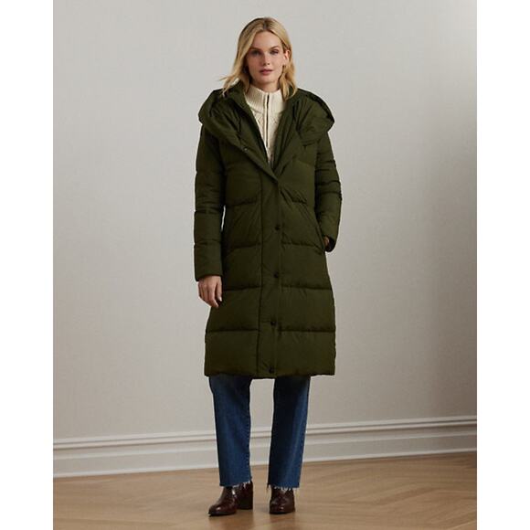 Lauren Ralph Lauren Oversize-Collar Quilted Down Coat Size Small - Picture 1 of 11